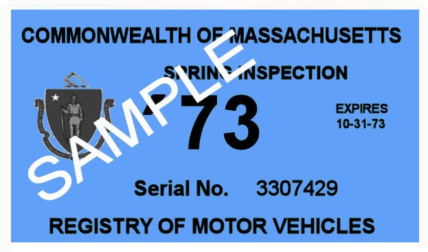 (image for) 1973 Massachusetts SPRING INSPECTION Sticker